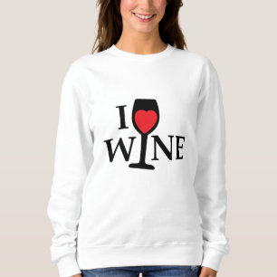 I love wine, I like wine with red heart Sweatshirt