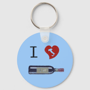 I Love Wine Keychain