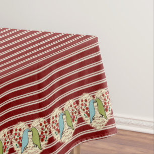 I Love Winter Birds and Berries 52" x 70" Tablecloth