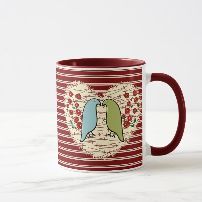 I Love Winter Birds and Berries  Mug (Right)