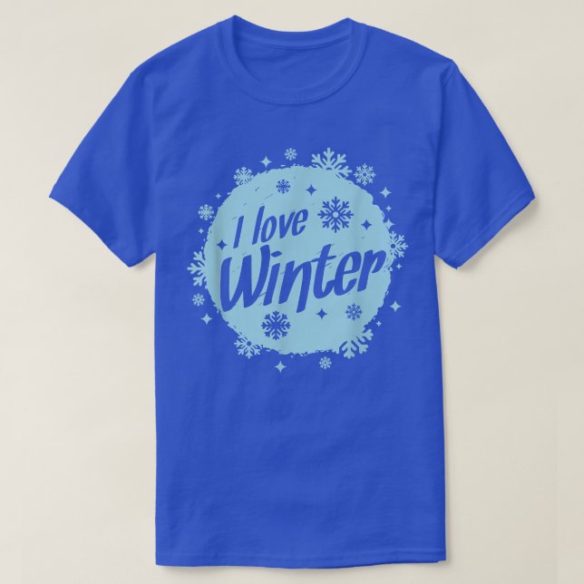 I Love Winter Snowflake  T-Shirt (Design Front)
