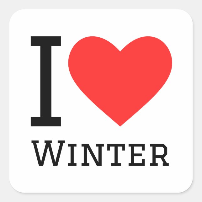 I love winter square sticker (Front)
