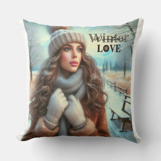 I love winter  throw pillow (Front)