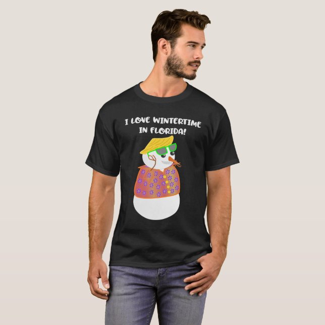 I Love Wintertime in Florida Snowbird Shirt (Front Full)