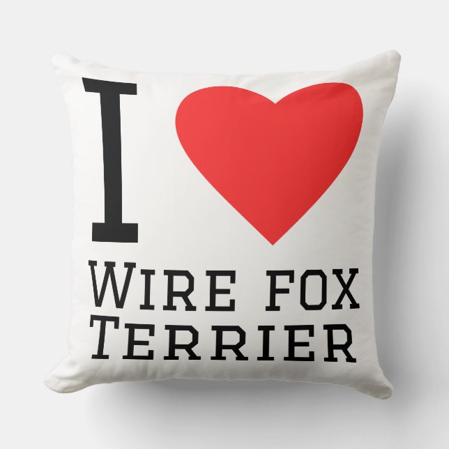 I love wire fox terrier throw pillow (Front)