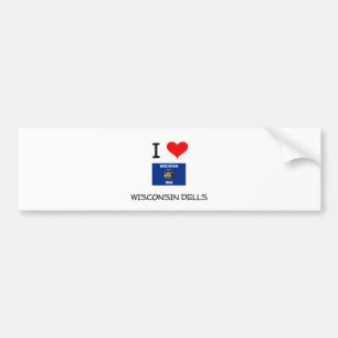 I Love Wisconsin Dells Wisconsin Bumper Sticker