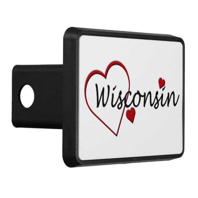 I Love Wisconsin Heart Trailer Hitch Cover (Right)