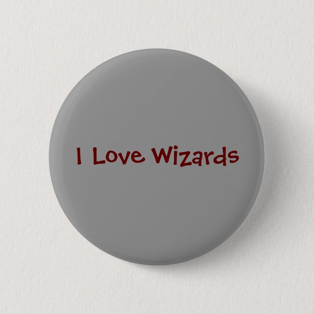 I Love Wizards 2 Inch Round Button (Front)