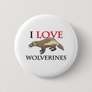 I Love Wolverines 2 Inch Round Button