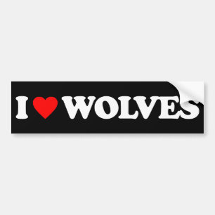 I LOVE WOLVES BUMPER STICKER