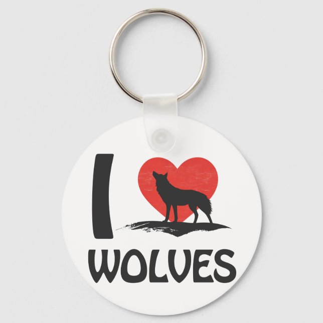 I love Wolves Keychain (Front)