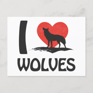 I love Wolves Postcard