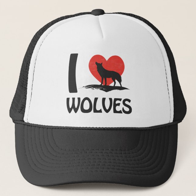 I love Wolves Trucker Hat (Front)