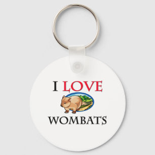 I Love Wombats Keychain