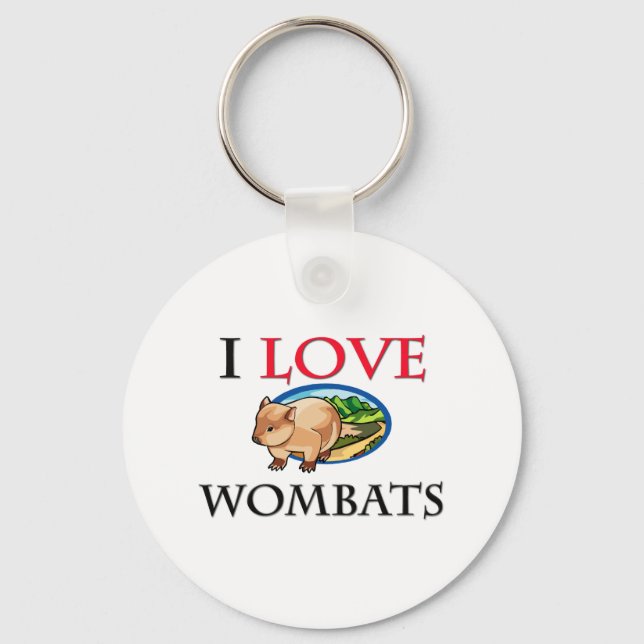 I Love Wombats Keychain (Front)