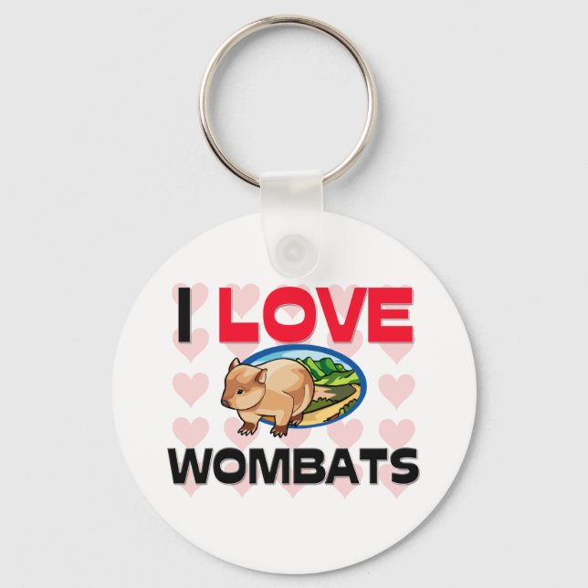 I Love Wombats Keychain (Front)