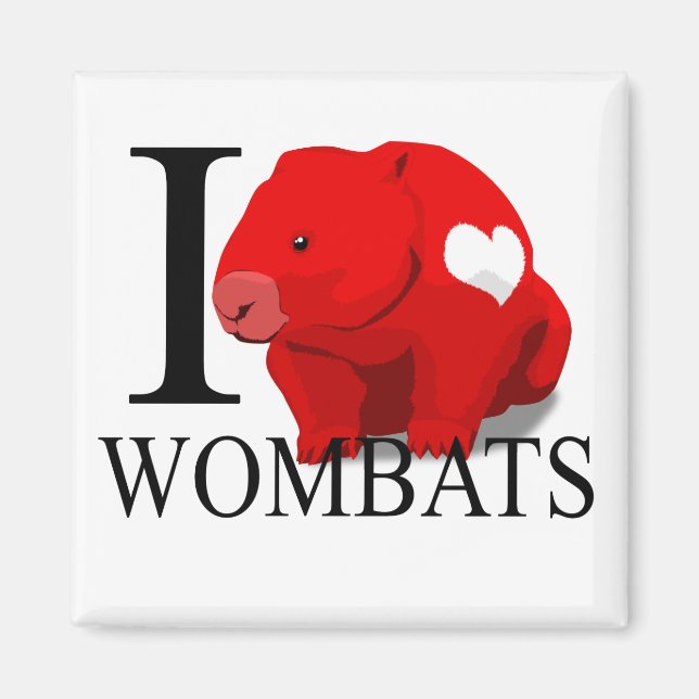 I Love Wombats Magnets (Front)