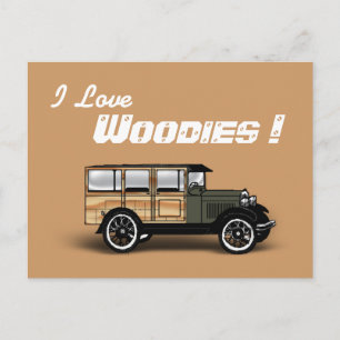 I Love, Woodies ! Postcard