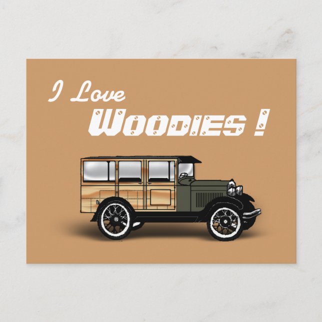 I Love, Woodies ! Postcard (Front)