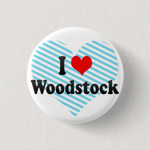 I Love Woodstock, Canada 1 Inch Round Button
