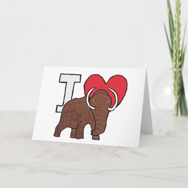 I Love Woolly Mammoths Card (Front)