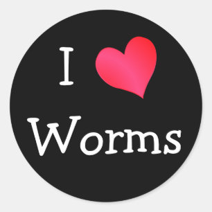 I Love Worms Classic Round Sticker