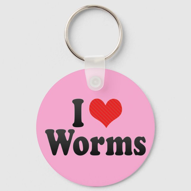 I Love Worms Keychain (Front)