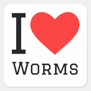 I love worms square sticker