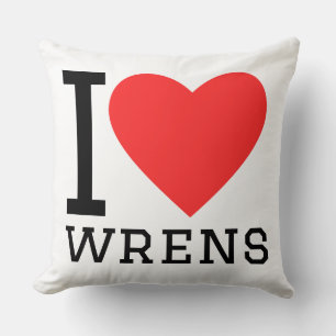 I love wrens throw pillow