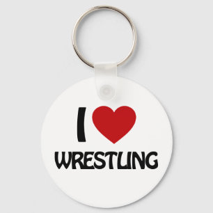 I love WRESTLING Keychain