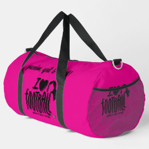 I Love WTF Pink Black Duffle Bag