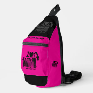 I Love WTF Pink Black Sling Bag