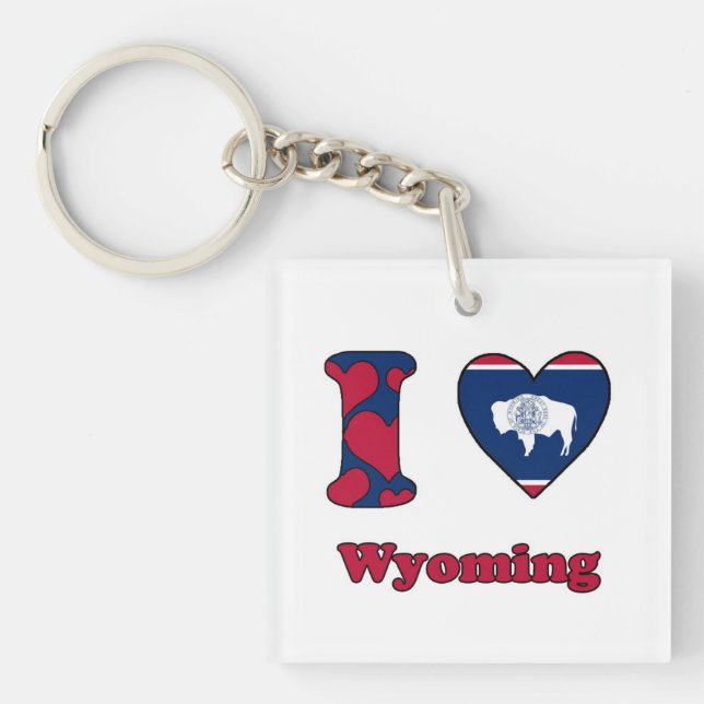I love Wyoming Keychain (Front)