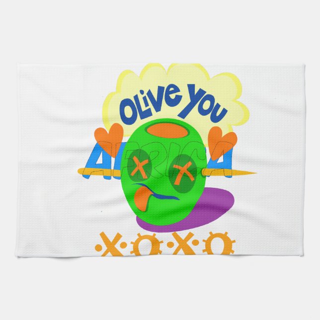 I Love XOXO Africa beautiful amazing text quote  Kitchen Towel (Horizontal)