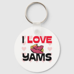 I Love Yams Keychain