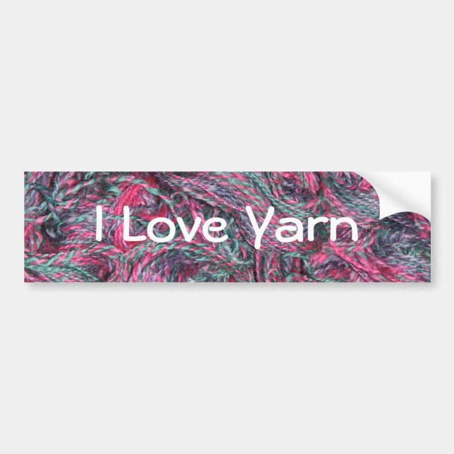 I Love Yarn Bumper Sticker (Front)