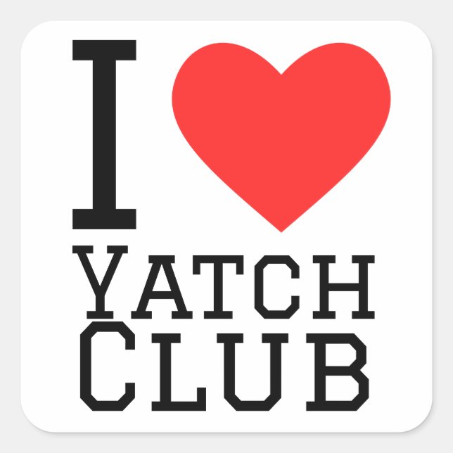 I love yatch club square sticker (Front)