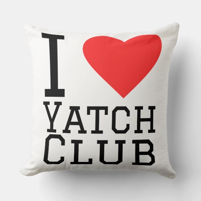 I love yatch club throw pillow (Front)