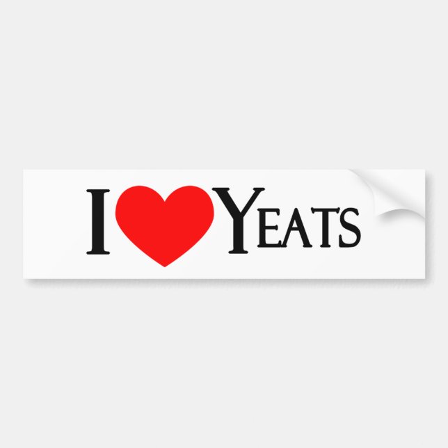I Love Yeats Bumper Sticker (Front)