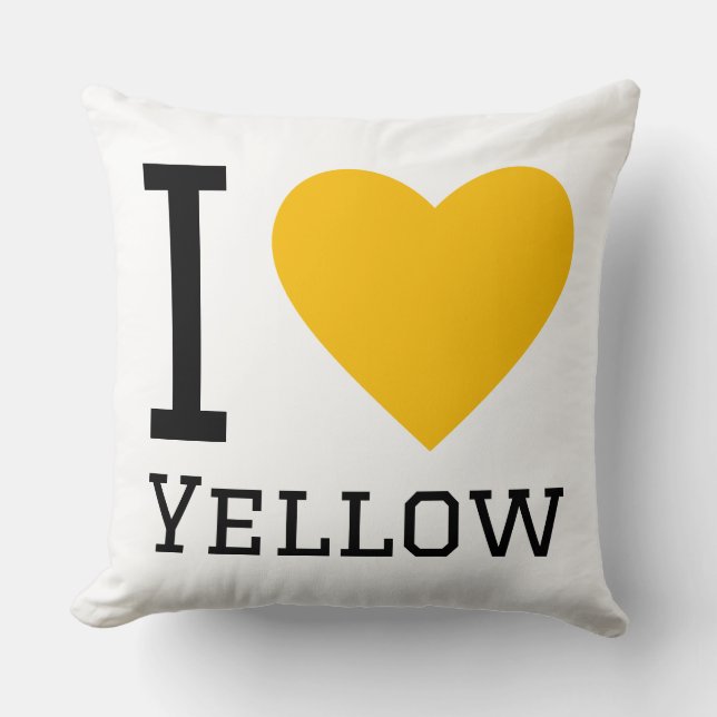 I love yellow throw pillow (Front)