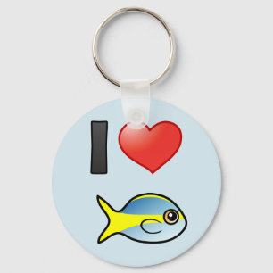 I Love Yellowtail Snapper Keychain