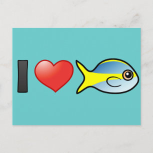 I Love Yellowtail Snapper Postcard