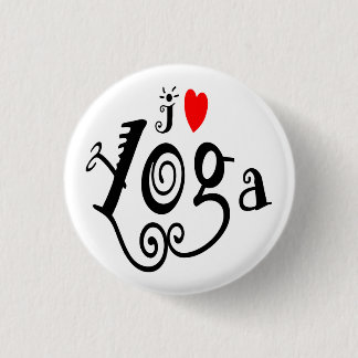 I Love Yoga 1 Inch Round Button