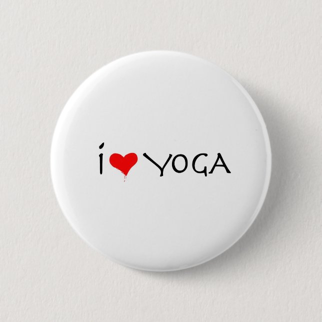 i love yoga 2 inch round button (Front)