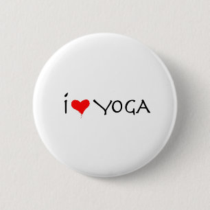 i love yoga 2 inch round button