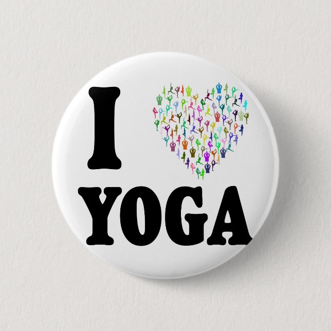 I Love Yoga 2 Inch Round Button (Front)