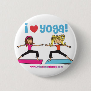 i love yoga 2 inch round button
