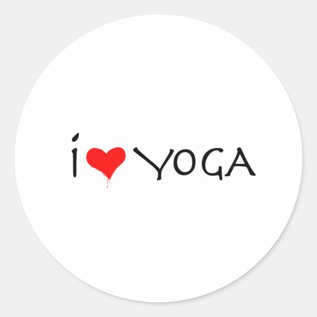 i love yoga classic round sticker (Front)