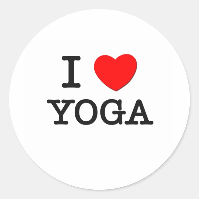 I Love Yoga Classic Round Sticker (Front)