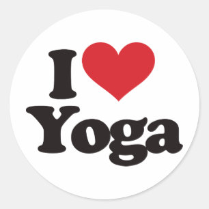 I Love Yoga Classic Round Sticker
